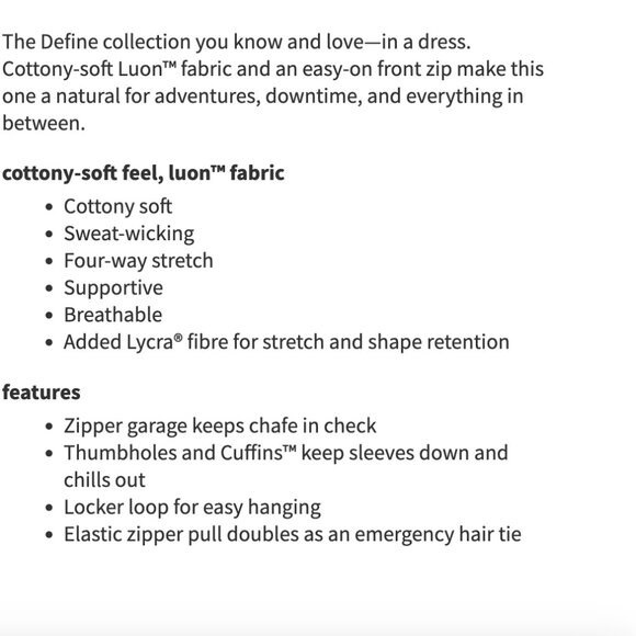 Lululemon Define Long-Sleeve Dress *Luon White size 8 NWT - Picture 5 of 7